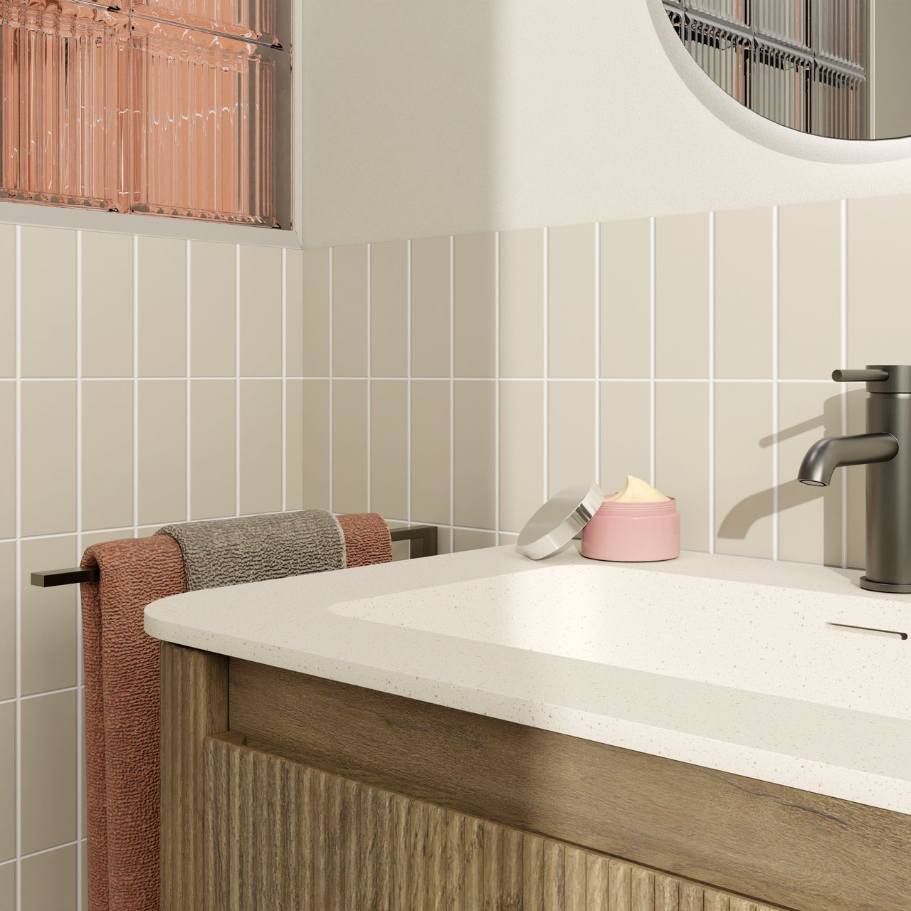 Blaufoss Noma handdoekhouder Brushed GunMetal 41cm