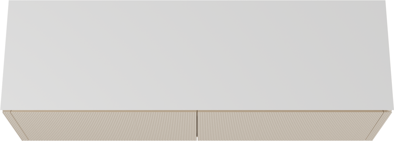 Balmani Eclips meuble salle de bains suspendu 180 x 55 cm Sandbeige avec Eclips tablette simple ou double en Solid Surface blanc mat, Nervure droite symétrique verticale