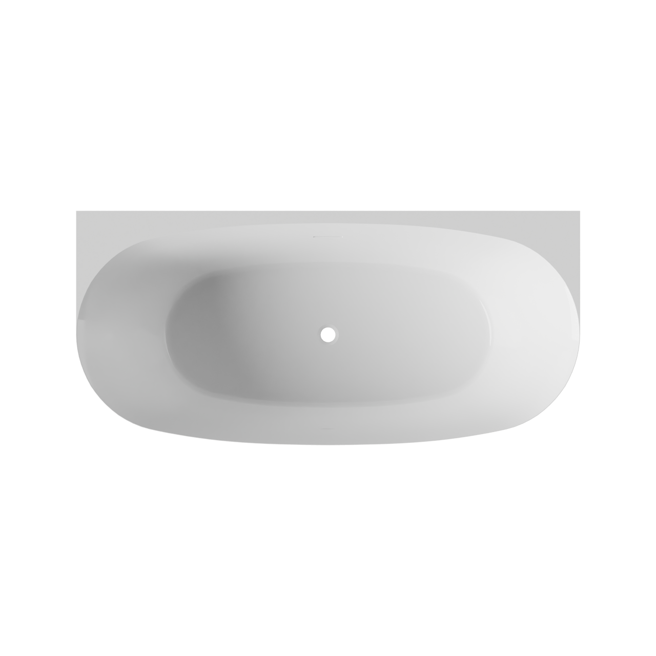 Luca Varess Sutilo Ovale halb freistehende Badewanne: 170 x 75 cm Acryl, Weiß Glänzend