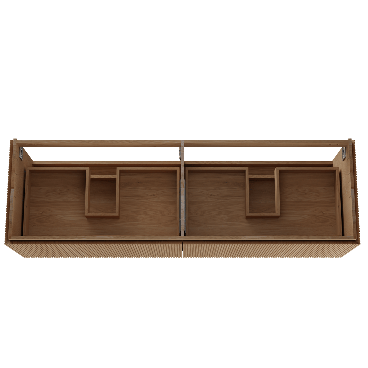 Balmani Eclips zwevende wastafelonderkast 180 x 55 cm natuur eik 4 lades vert. sym. Groef