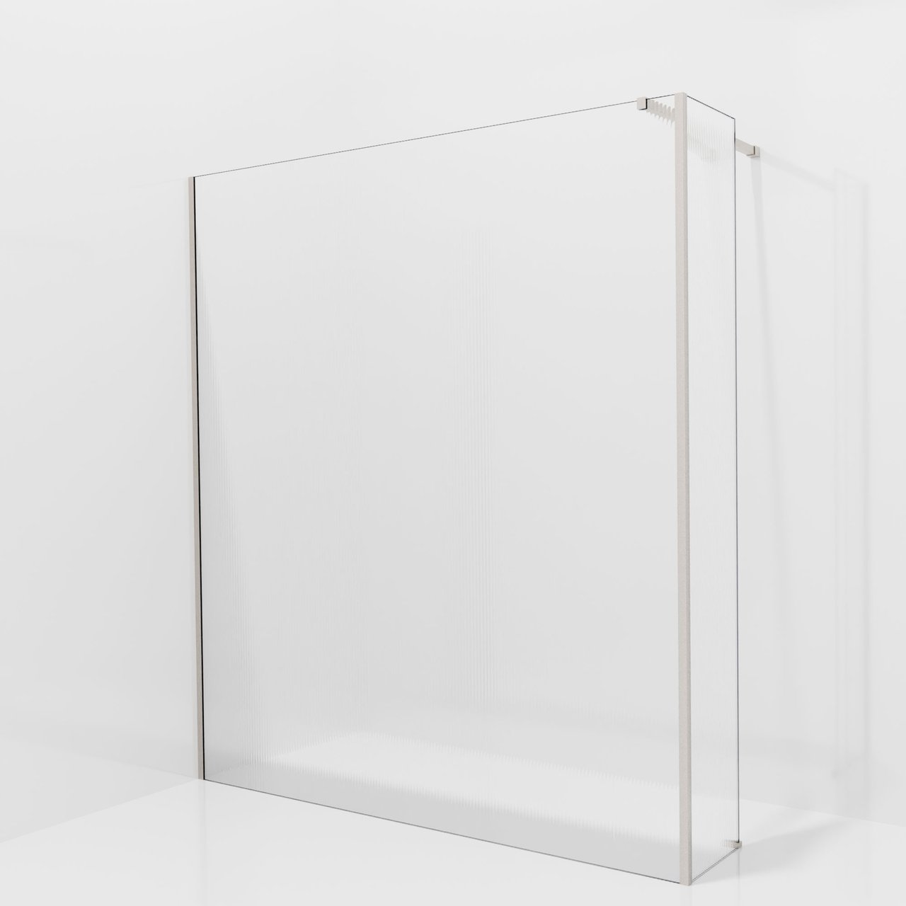 Balmani Modular douche à l'italienne avec paroi latérale fixe: 180 x 200 cm, Ribs, avec coating, Profil Brushed CoolMetal