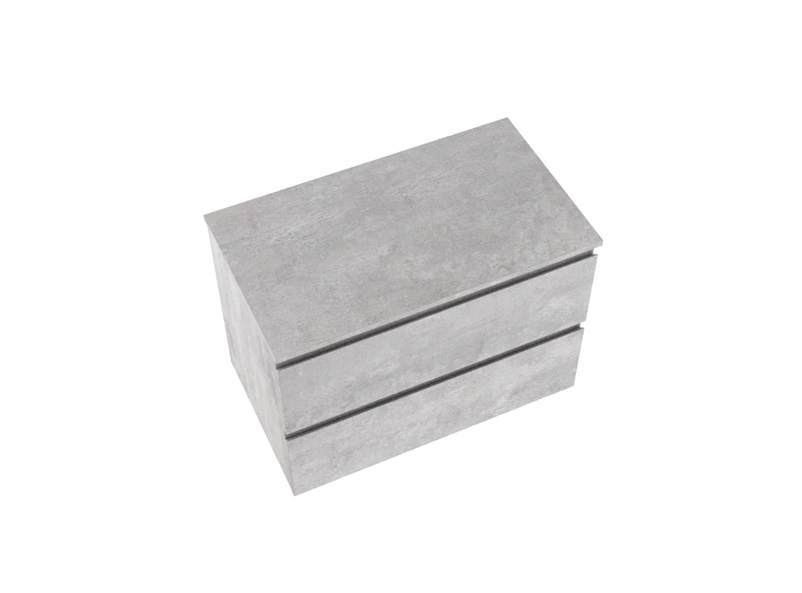 Linie Lado hängendes Möbelstück Set: 80 x 46 cm, Beton dunkelgrau, mit Lado Einzel Waschtischplatte, Melamin Beton dunkelgrau