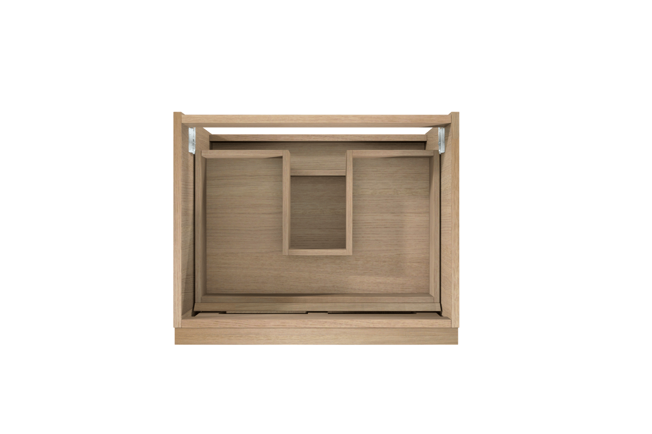 Balmani Forma hängender Waschbeckenunterschrank: 67,5 x 55 cm, Eiche Natur, 2 Schubladen