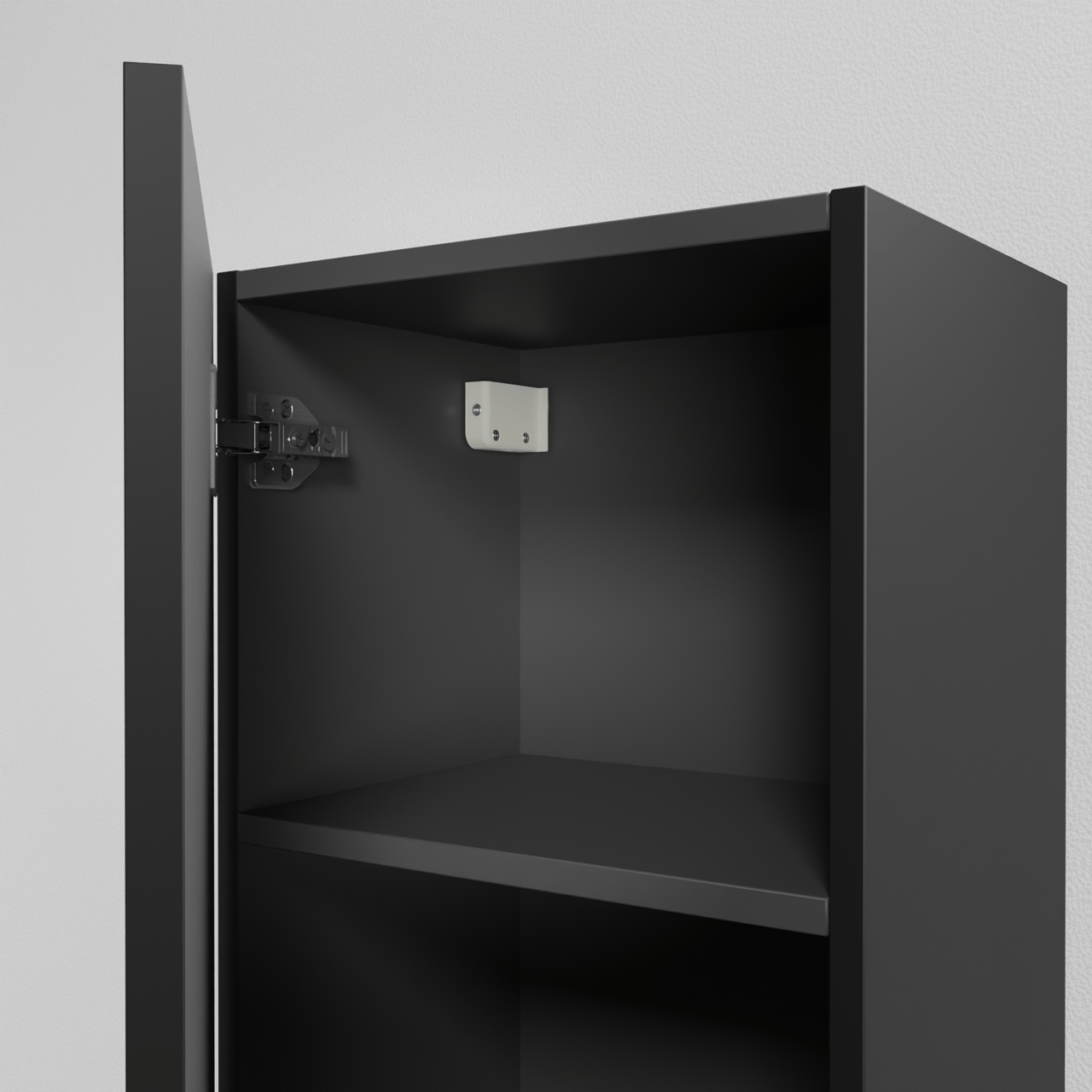 Linie Lado zwevende badkamerkast Mat Zwart 35 x 30 x 170 cm