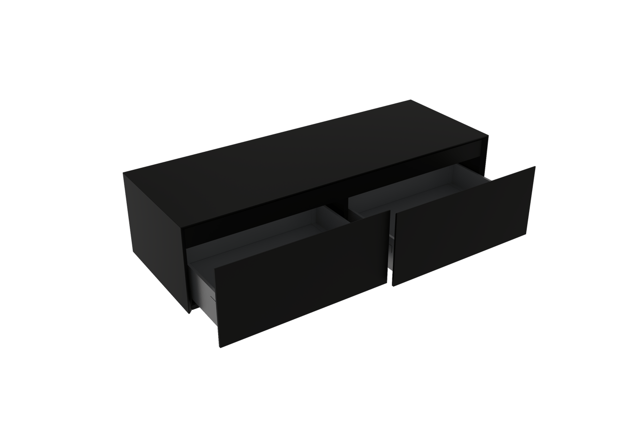 Storke Edge Modulo meuble sous-lavabo suspendu 130 x 48 cm noir mat 2 tiroirs