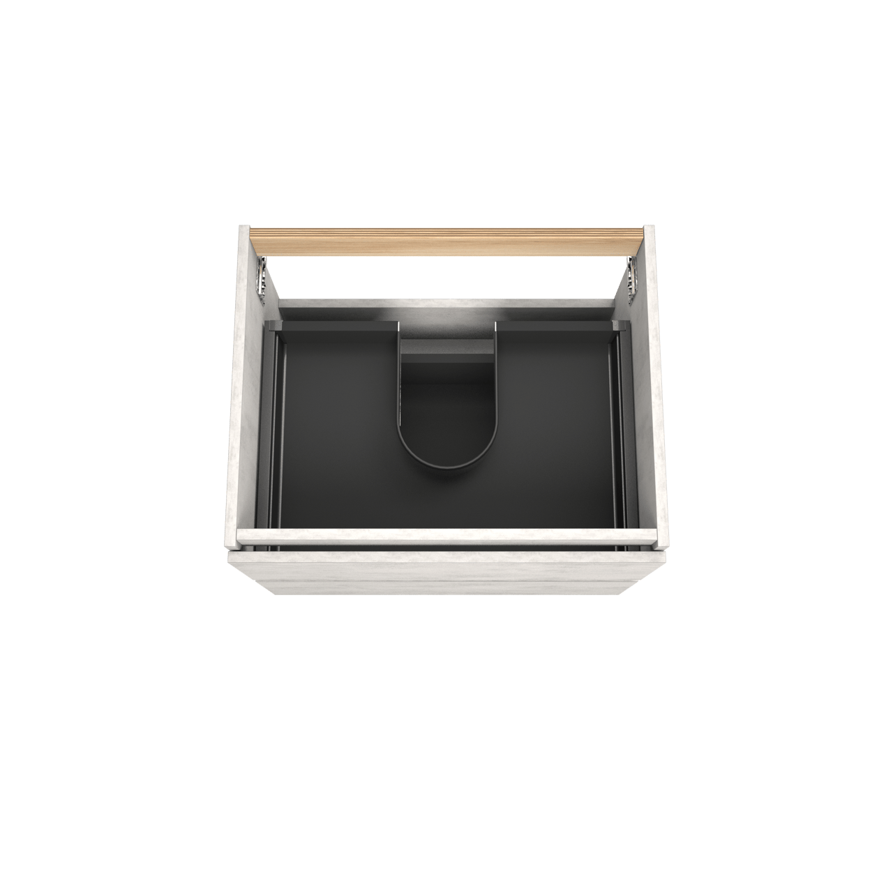 Balmani Lucida hängender Bad-Unterschrank, 67,5 x 55 cm, Beton silbergrau, 2 Schubladen