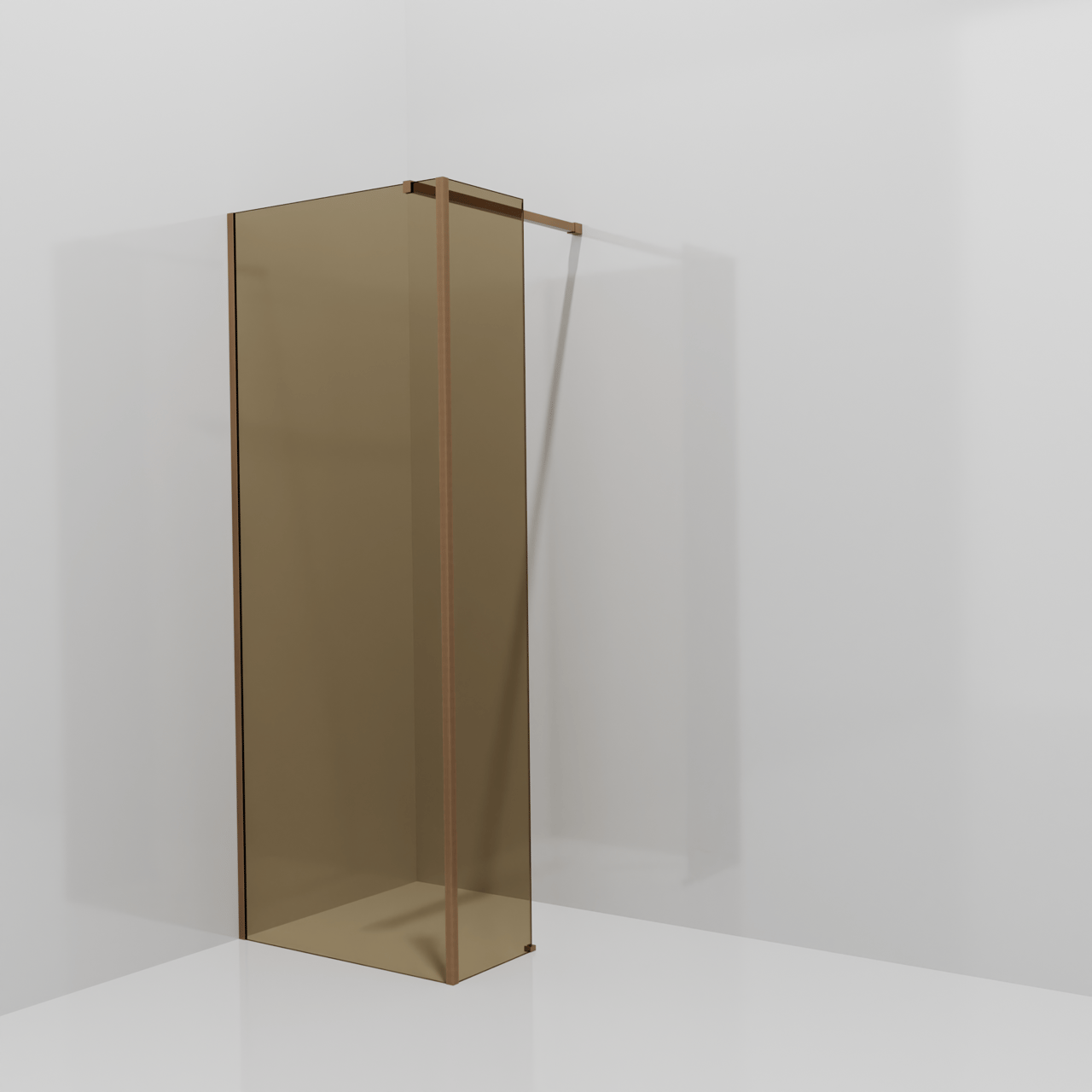 Balmani Modular Walk-In Dusche mit fester Seitenwand: 80 x 200 cm, Bronze Glas, Profil Brushed Rosegold