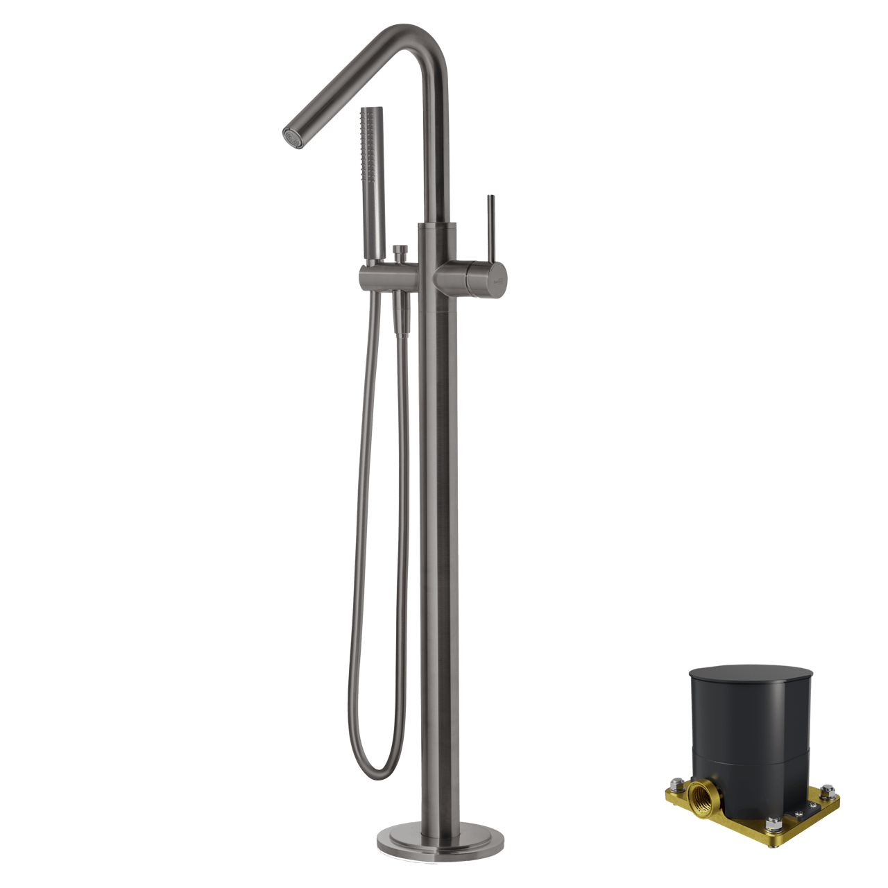 Blaufoss Round Move vrijstaande badkraan Brushed GunMetal