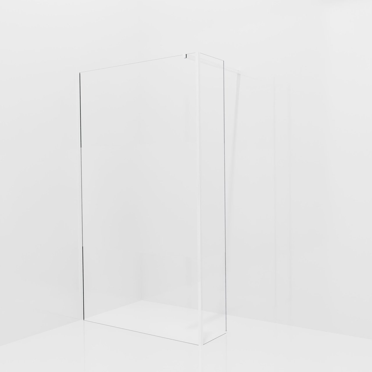 Balmani Modular Walk-In Dusche mit fester Seitenwand: 120 x 200 cm, Klarglas mit mattiertem Streifen, Profil Chrom glänzend