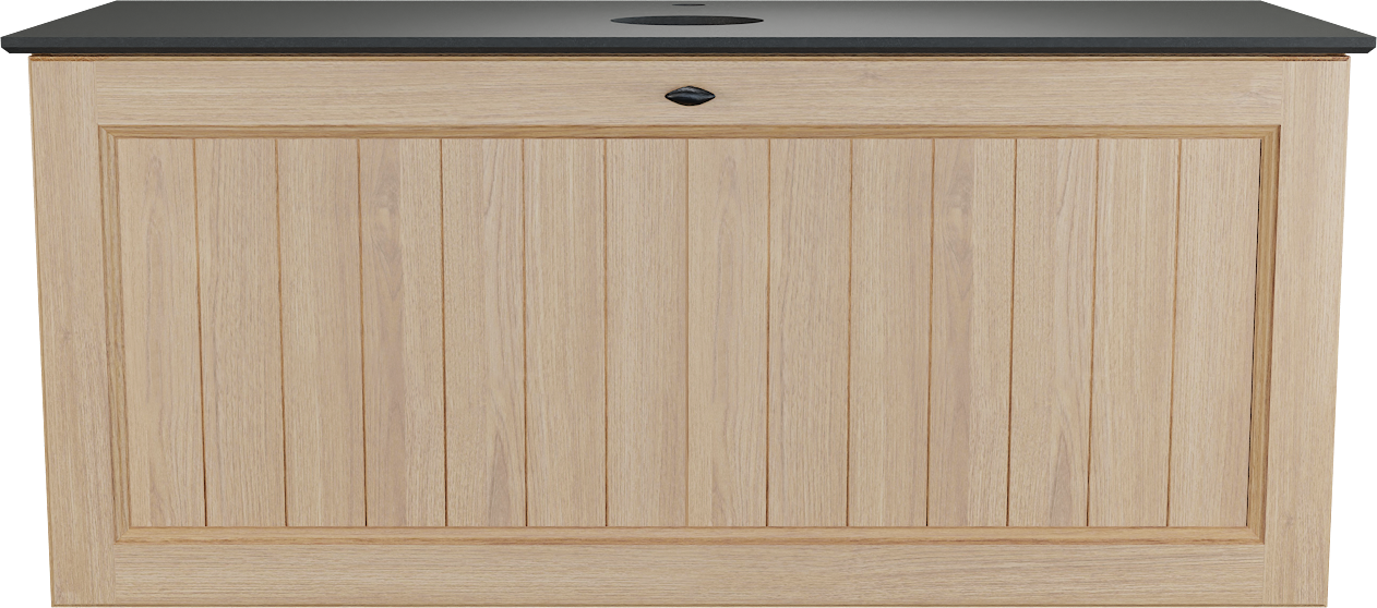 Balmani Lemon zwevend badkamermeubel 120 x 55 cm, fineer natuur eik met Facetta enkel tablet in graniet zwart