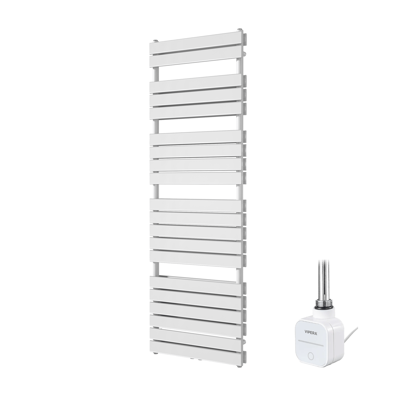 Vipera Vulcan sèche-serviettes Doublé 60 x 183,5 cm chauffage électrique blanc brillant raccordement latéral et central possible 1486W, résistance incluse