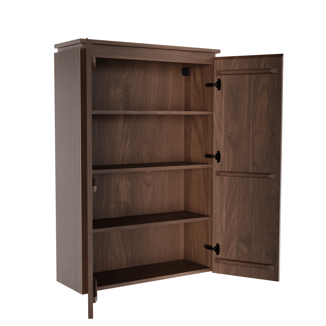 Balmani Eclips Ribs hängender Hochschrank Amerikanischer Nussbaum 90 x 32 x 130 cm, Vert. Sym. Rippe