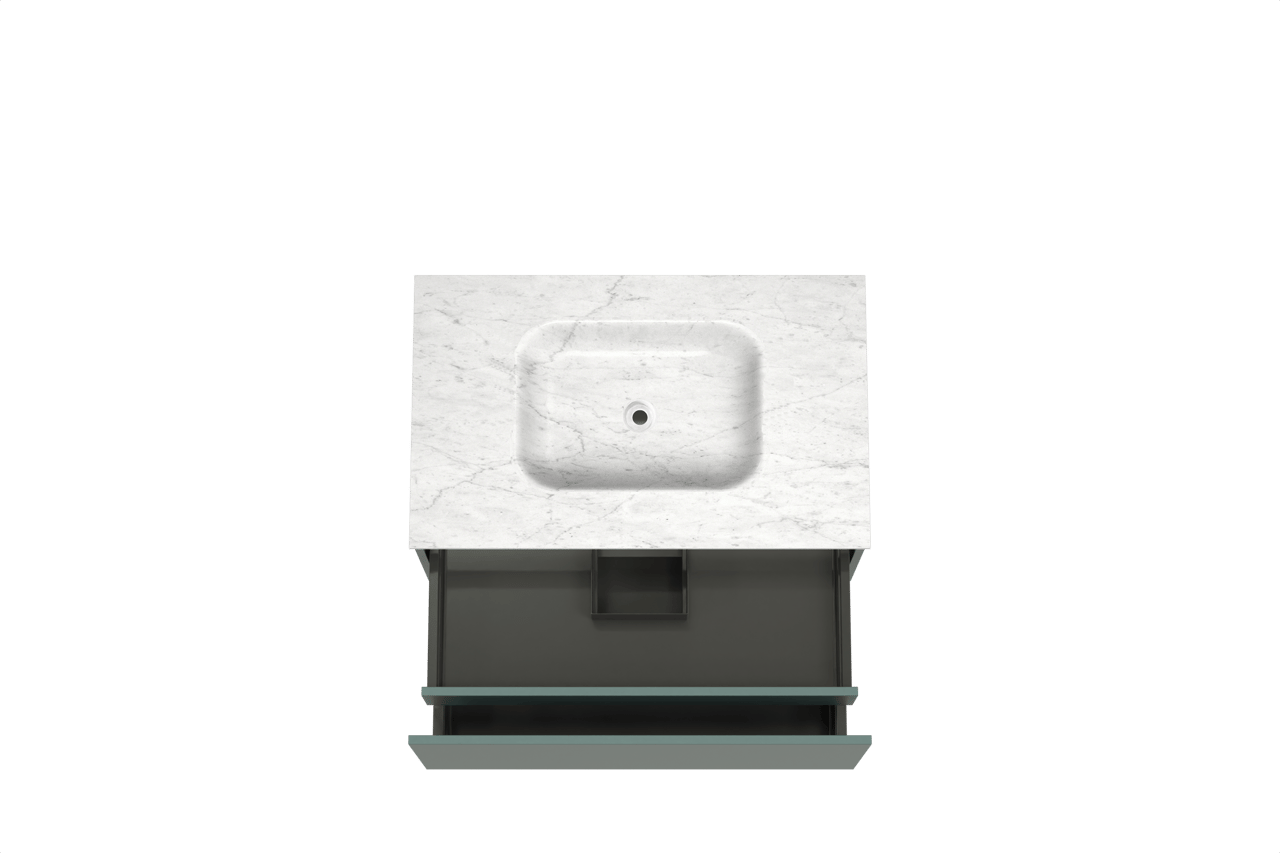 Balmani Sfera zwevend badkamermeubel 90 x 55 cm forest met Tablo Arcato enkele wastafel in marmer carrara