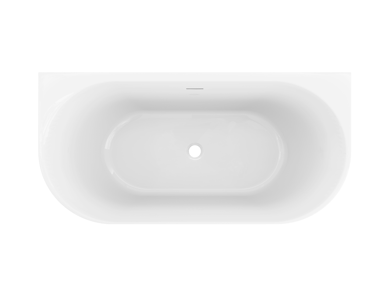 Luca Varess Otello baignoire semi-îlot 170 x 80 cm acrylique Blanc Brillant