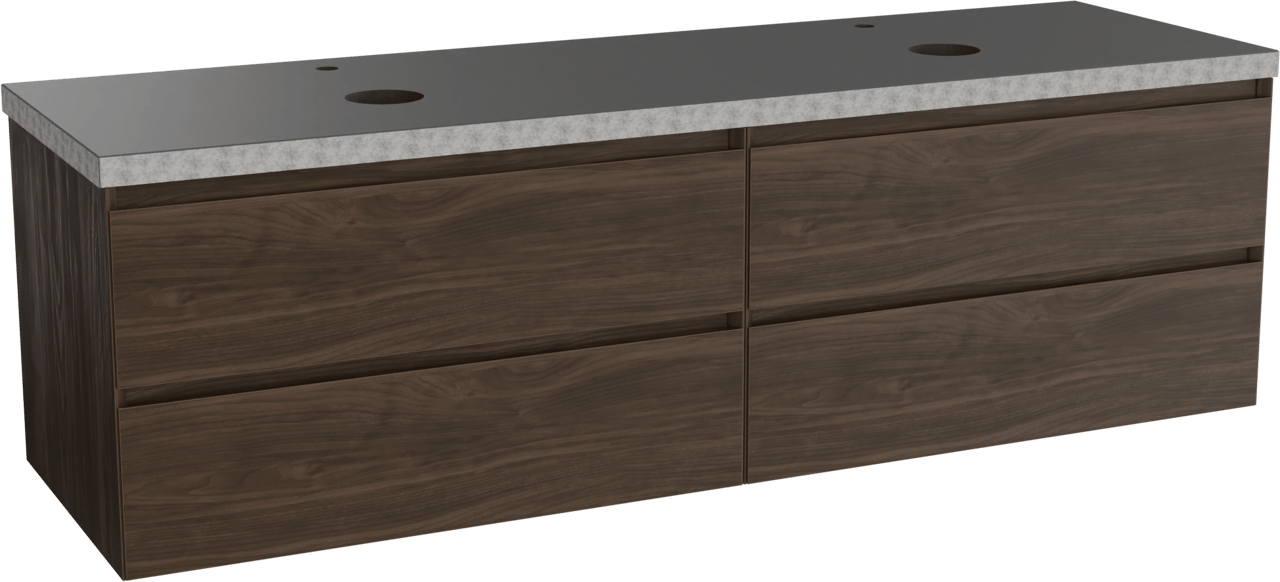 Balmani Mitra meuble salle de bains avec tablette pour vasques Rock