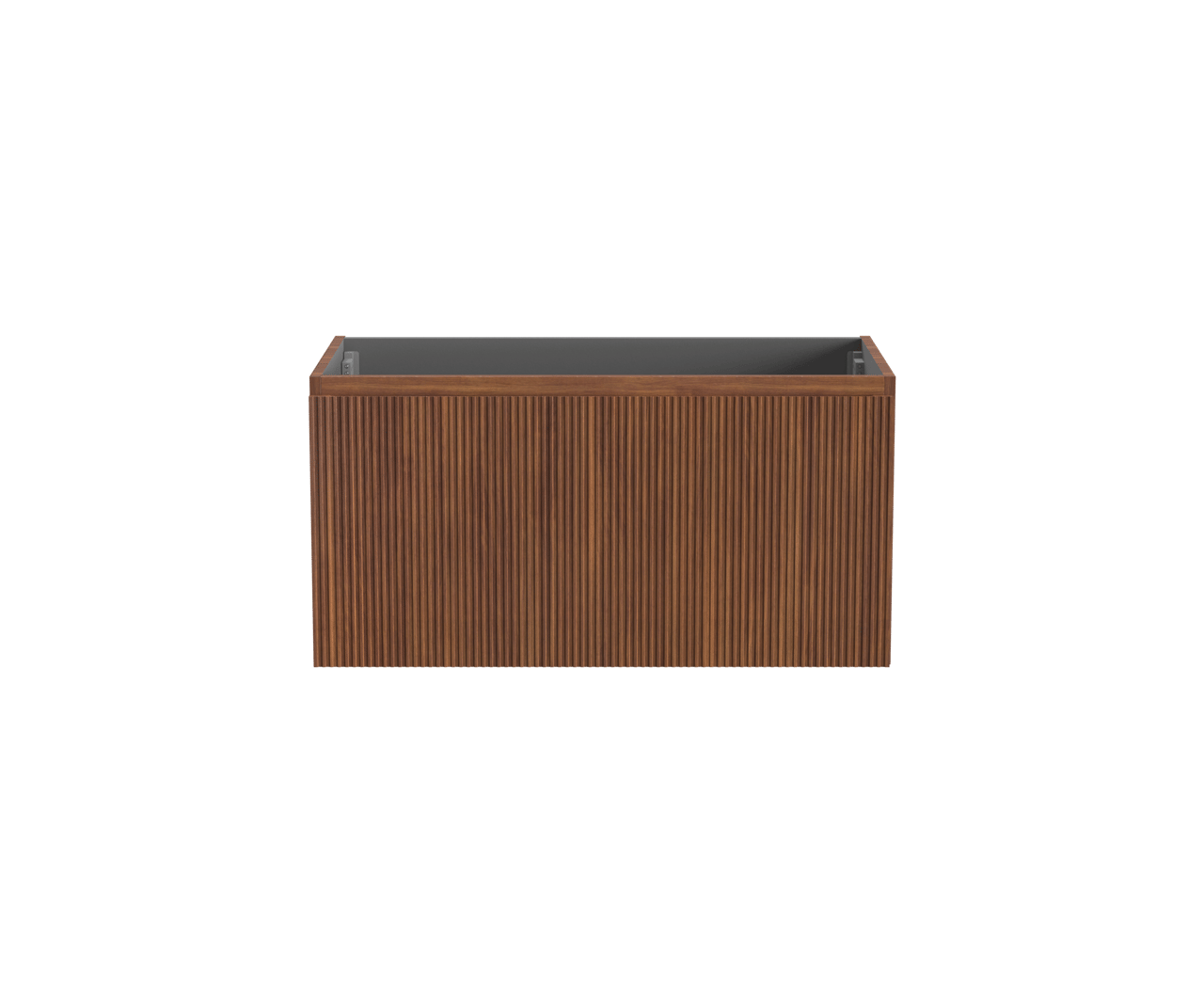 Storke Ribs meuble sous-vasque suspendu 95 x 52 cm noyer 2 tiroirs