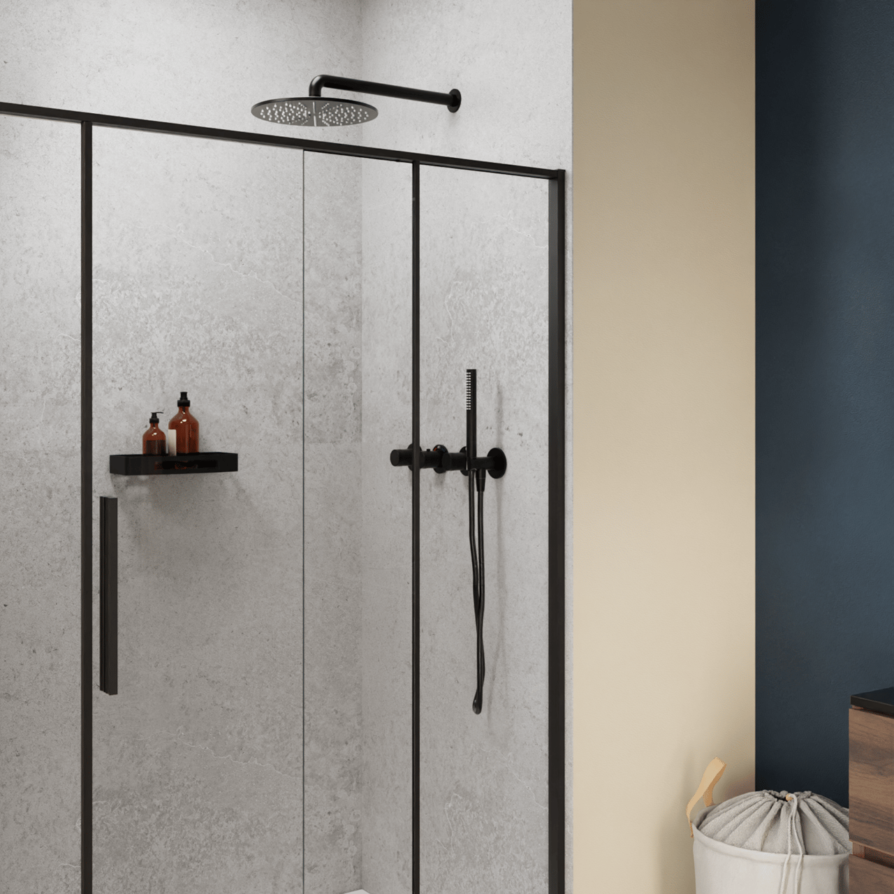 Blaufoss Pavilion thermostat de douche encastré noir mat incl élément intégré