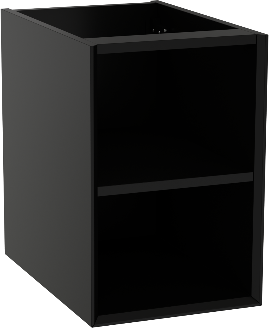 Storke Edge meuble sous-lavabo suspendu 35 x 52 cm Noir Mat avec 2 niches