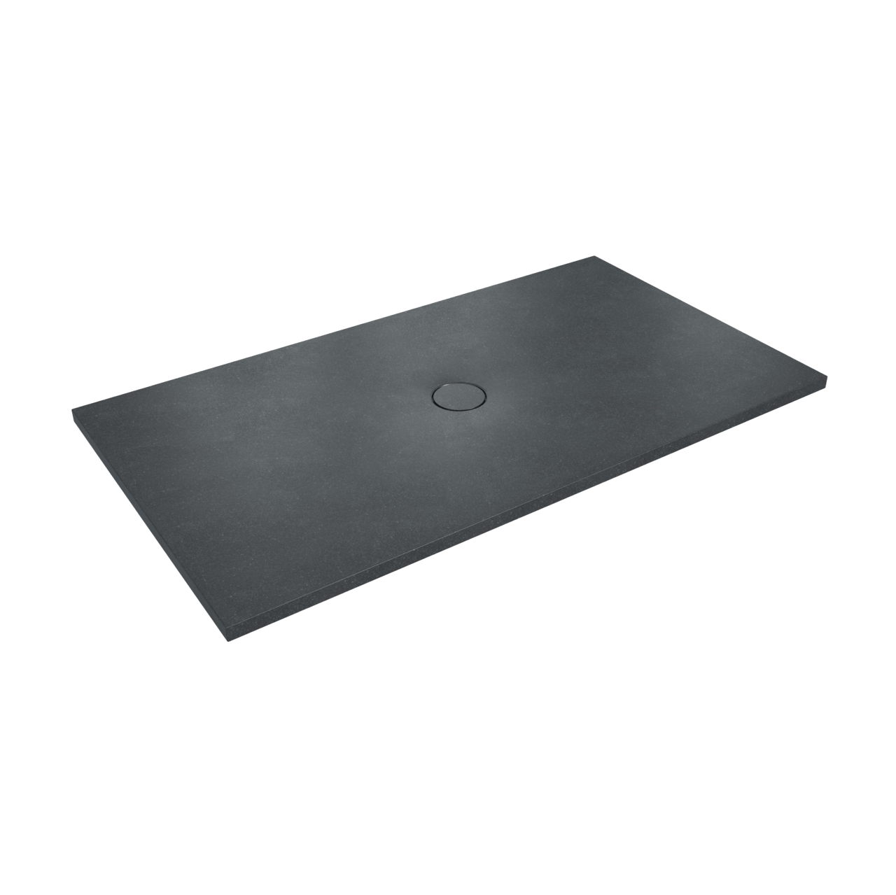 Balmani Thanos Duschwanne: 160 x 90 cm, Granit, Schwarz poliert