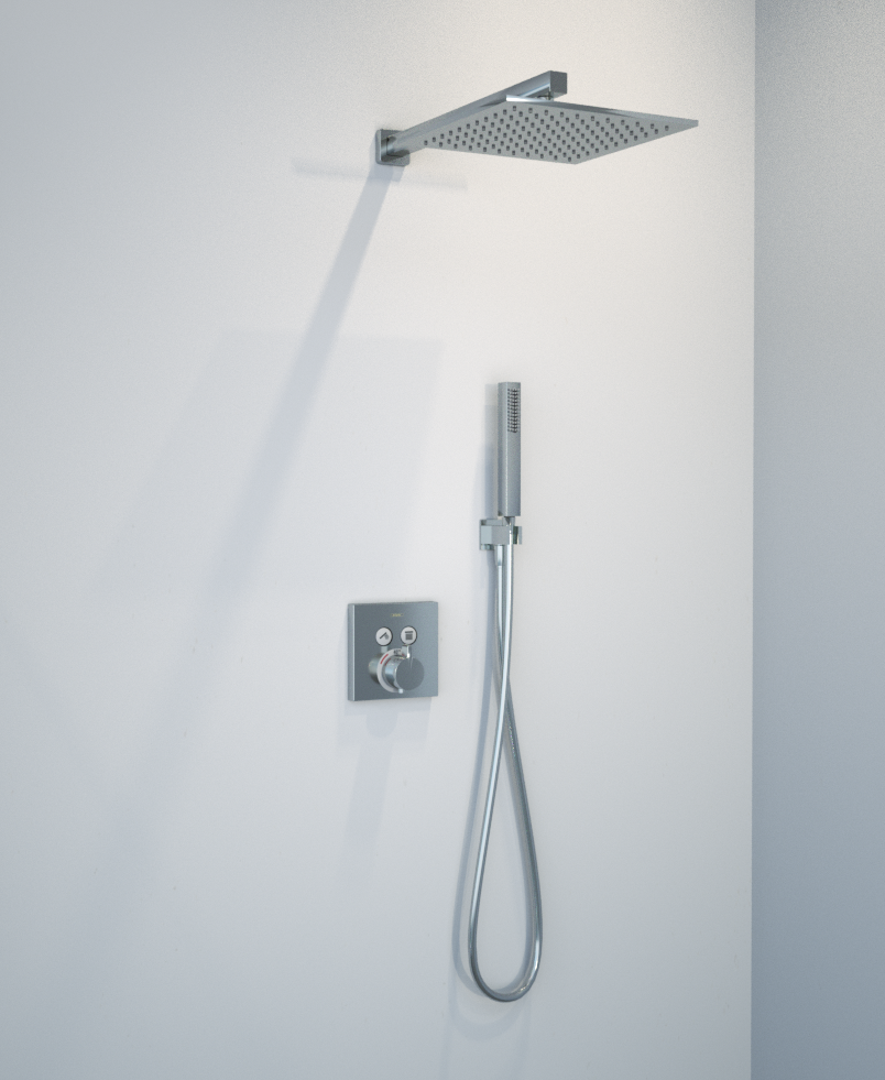 Blaufoss Square Big douchearm wandbevestiging 40cm chroom