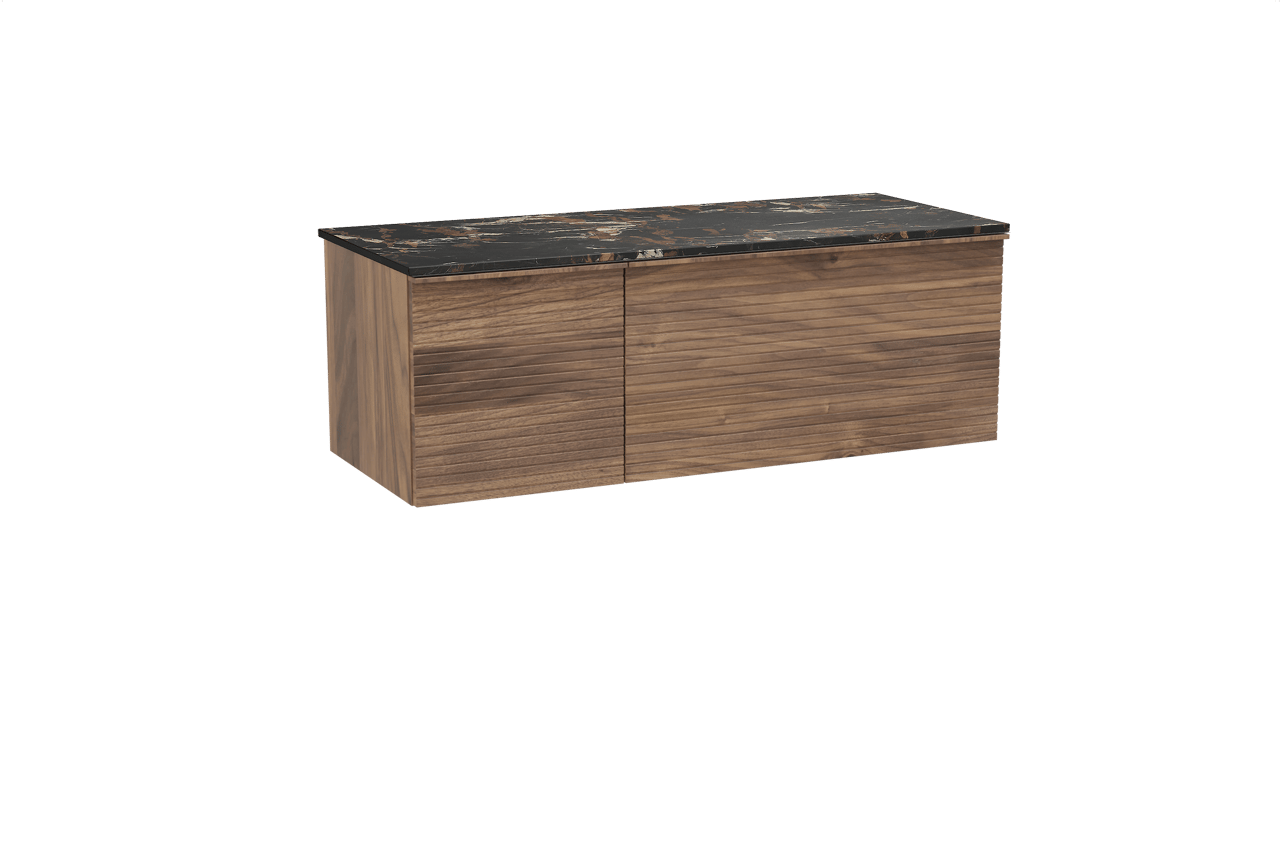 Balmani Forma Badmöbel Set mit Stretto Waschtischplatte für Aufsatzwaschbecken