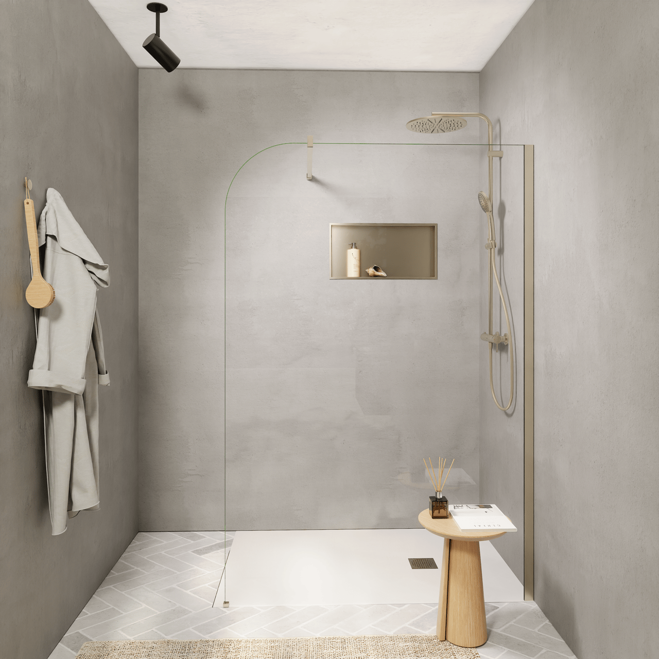 Blaufoss Box Niche encastrée, 60 x 30 cm, Brushed Champagne Gold