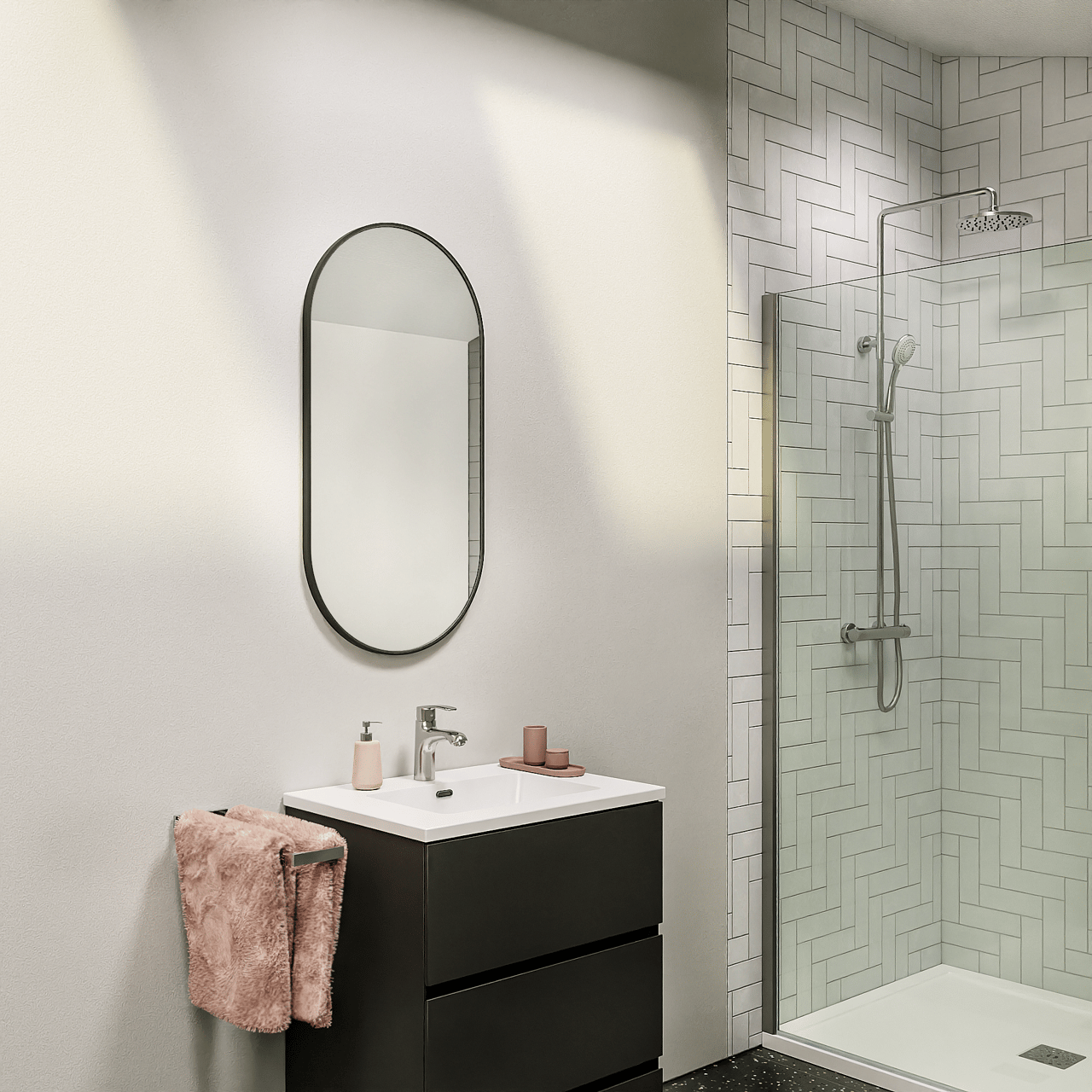 Storke Nero miroir ovale noir 45 x 90 cm