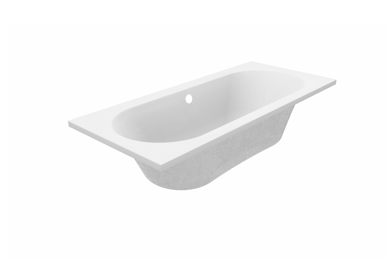 Luca Varess Rosala tweepersoons inbouwbad 170 x 75 cm acryl mat wit