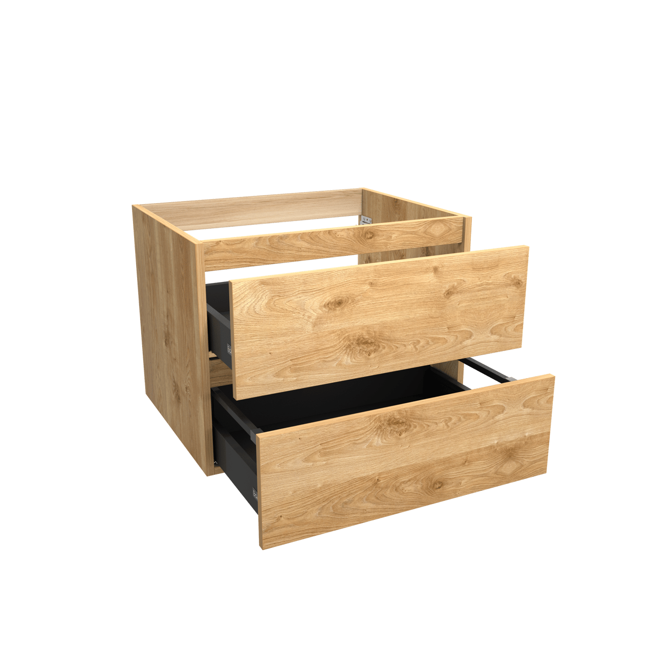 Balmani Lucida meuble sous-vasque suspendu 67,5 x 55 cm chêne brut 2 tiroirs