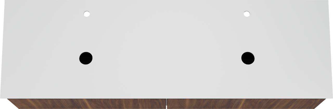 Balmani Sfera meuble salle de bains suspendu 180 x 55 cm noyer américain avec Facetta tablette double en solid surface blanc mat