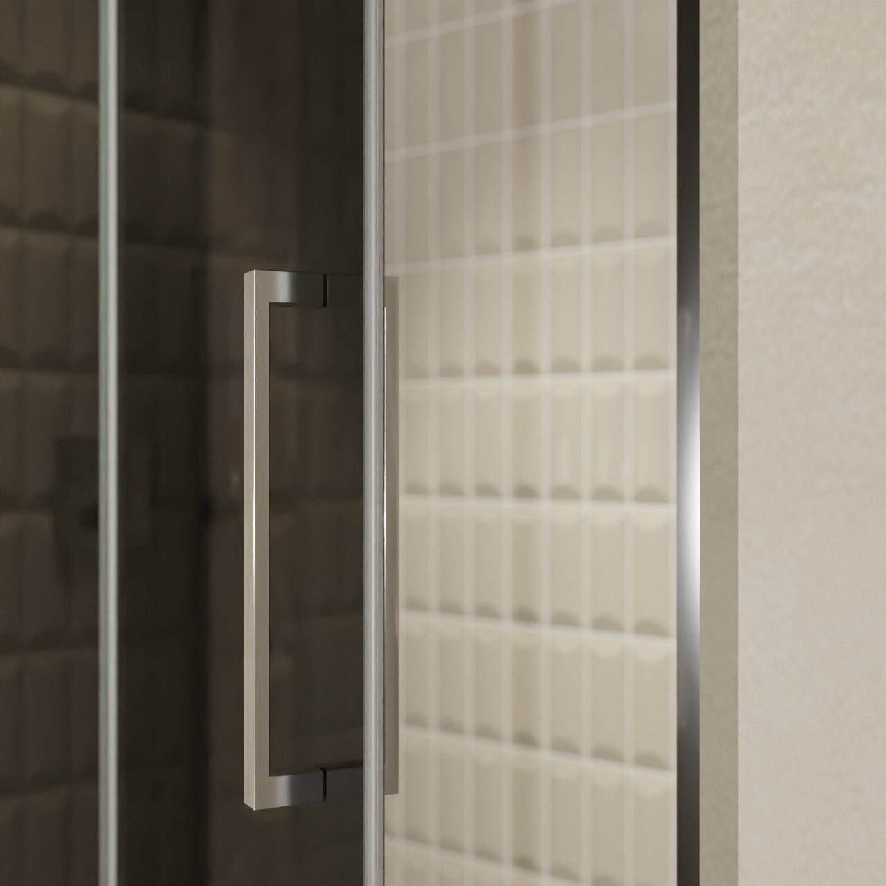 Balmani Senses Design douche draaideur links 140 cm x 210 cm Rookglas, Chroom profielen