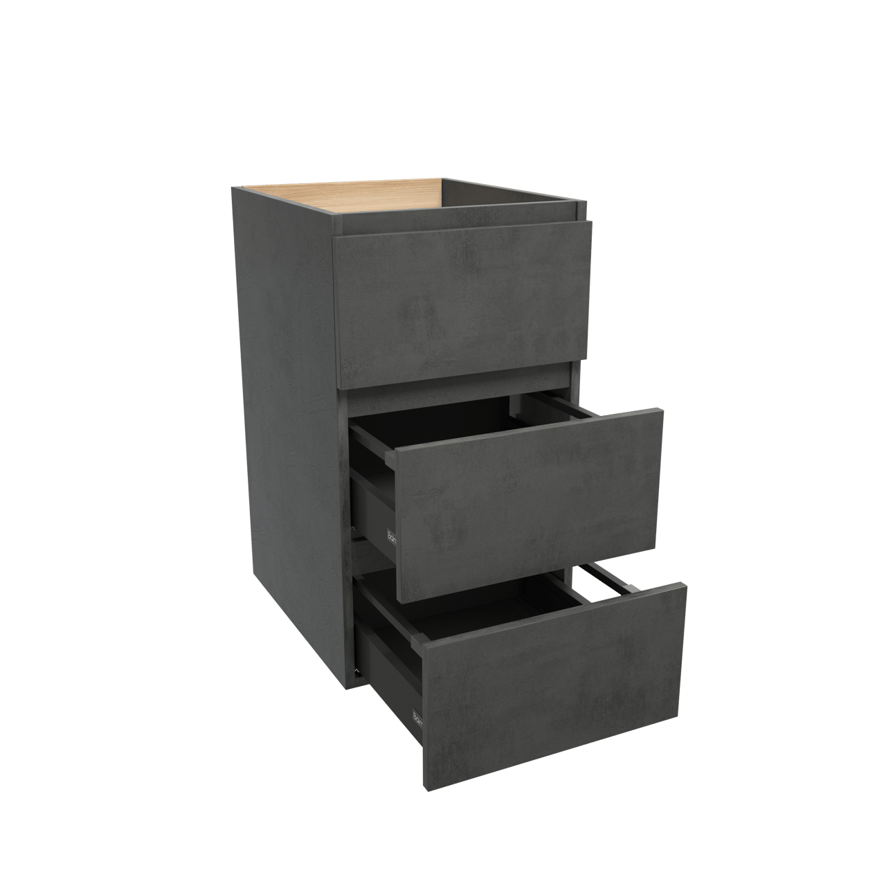 Balmani Lucida staande wastafelonderkast 45 x 55 cm beton donkergrijs 3 lades