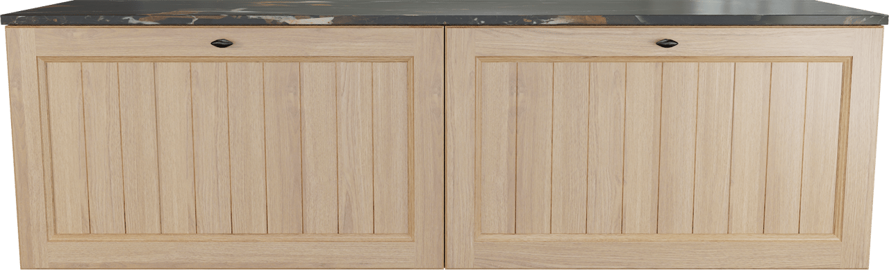 Balmani Lemon zwevend badkamermeubel 180 x 55 cm, fineer natuur eik met Stretto enkel of dubbel tablet in portoro gold