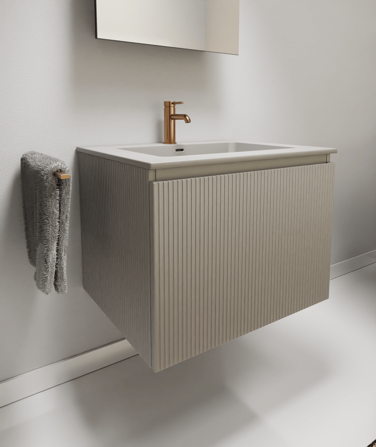 Storke Diva Einzelwaschtisch matt seidengrau Top Solid Seidengrau Matt 65 x 52 cm