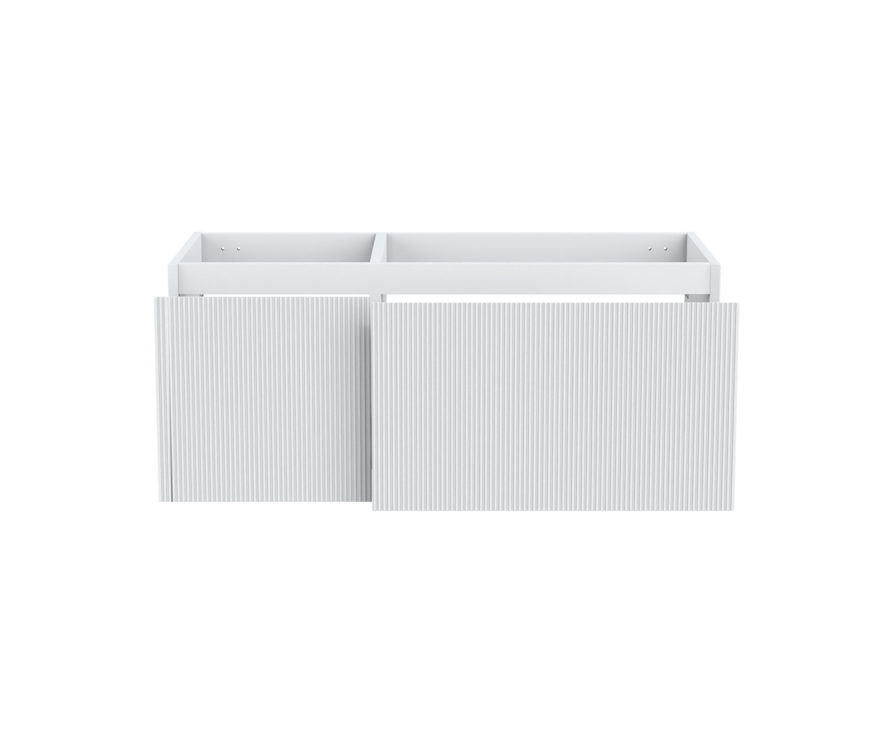 Balmani Fila meuble sous-lavabo suspendu 120 x 55 cm asymétrique droite blanc mat 4 tiroirs