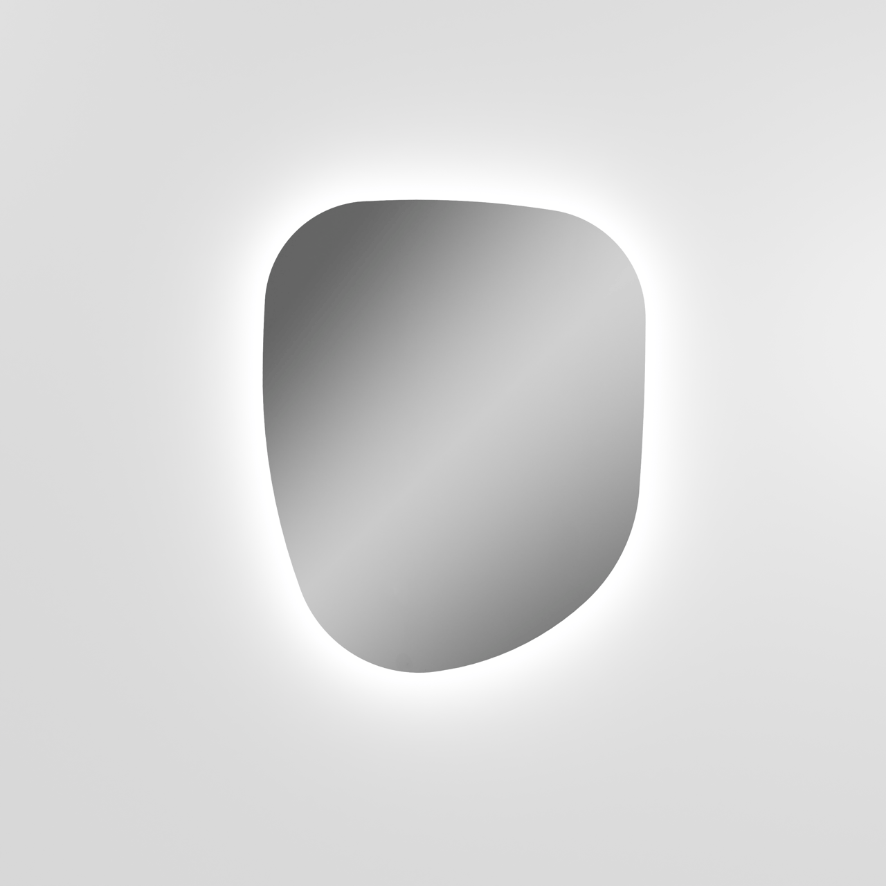 Balmani Cloud Badspiegel mit Beleuchtung: Organisch, 58 x 72 cm, mit Anti-Beschlag Spiegelheizung