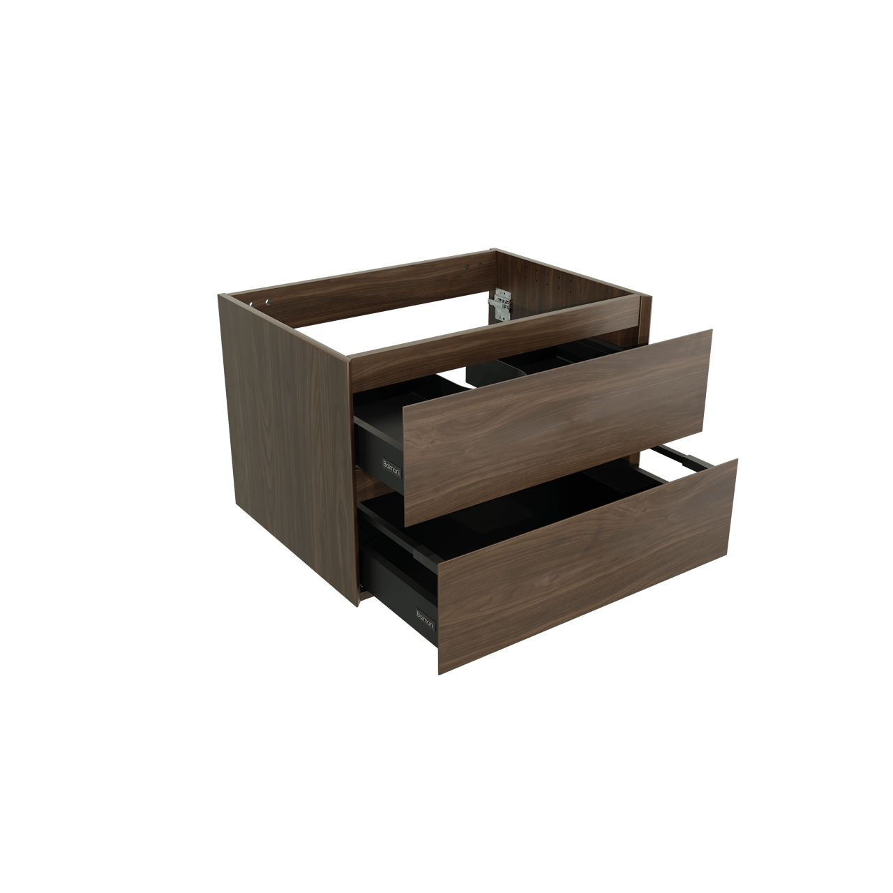 Balmani Mitra zwevend wastafelonderkast 75 x 55 cm Amerikaanse notelaar 2 lades