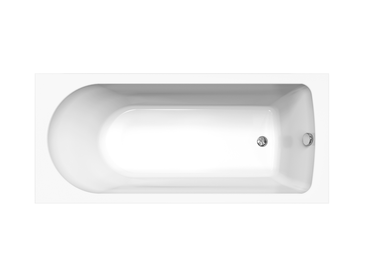 Luca Varess Snello 1-Personen-Einbaubadewanne: 170 x 75 cm, Acryl, Weiß glänzend