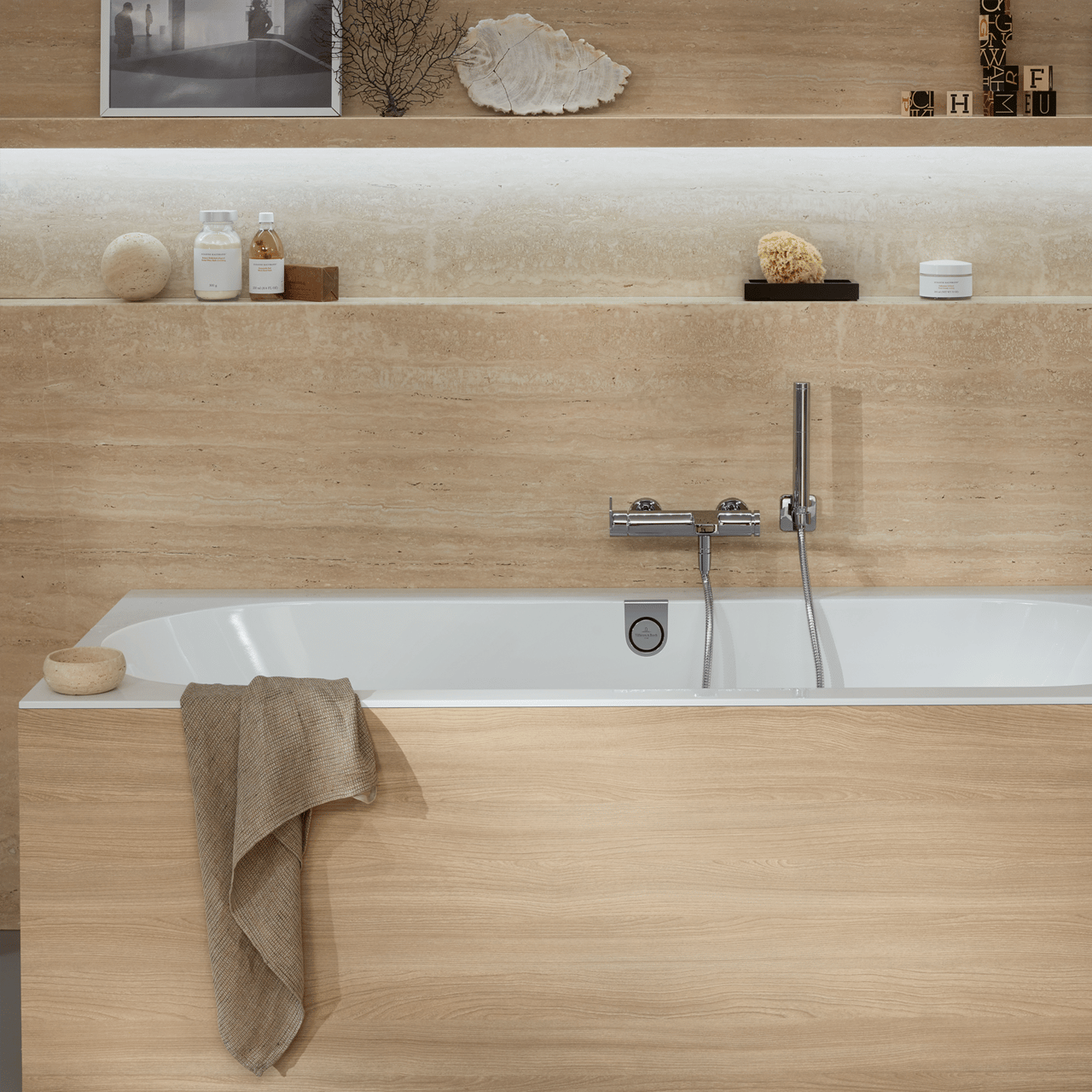 Villeroy & Boch Oberon 2.0 tweepersoons inbouwbad 180 x 80 cm quaryl Hoogglans Wit