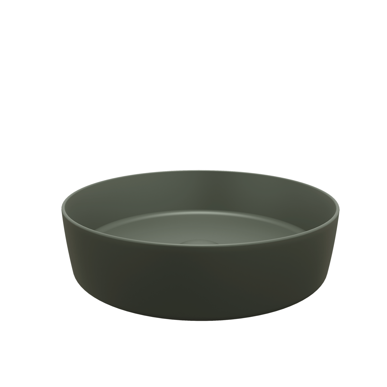 Balmani Fiyi Aufsatzwaschbecken: Matt Forest Solid Surface, rund, Ø 39 cm