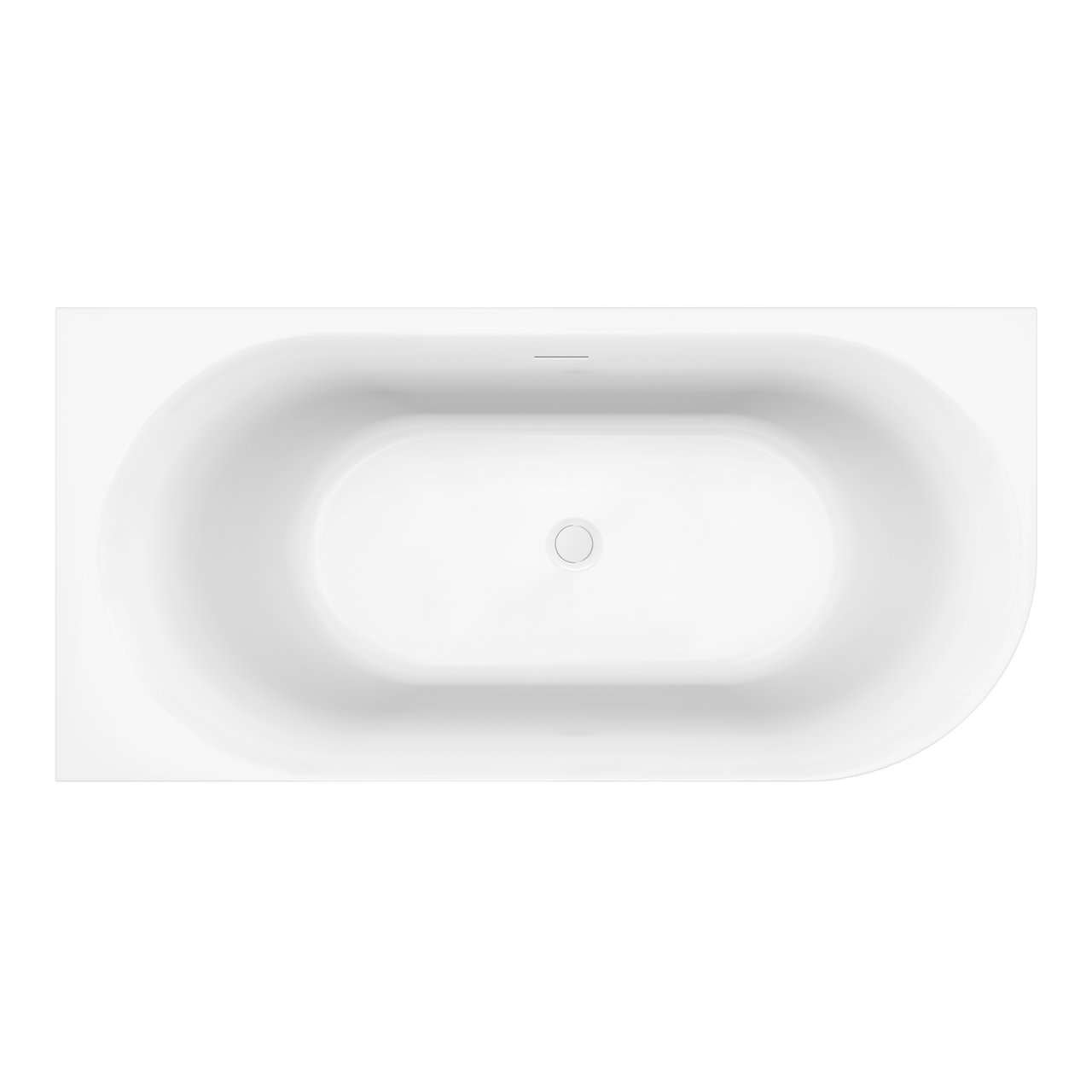 Luca Varess Otello baignoire d'angle gauche duo 170 x 80 cm acrylique blanc mat, bonde incluse