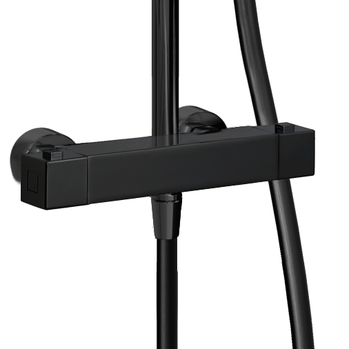 Linie Mavin 200 Duschsystem mit Thermostat-Armatur Schwarz Matt