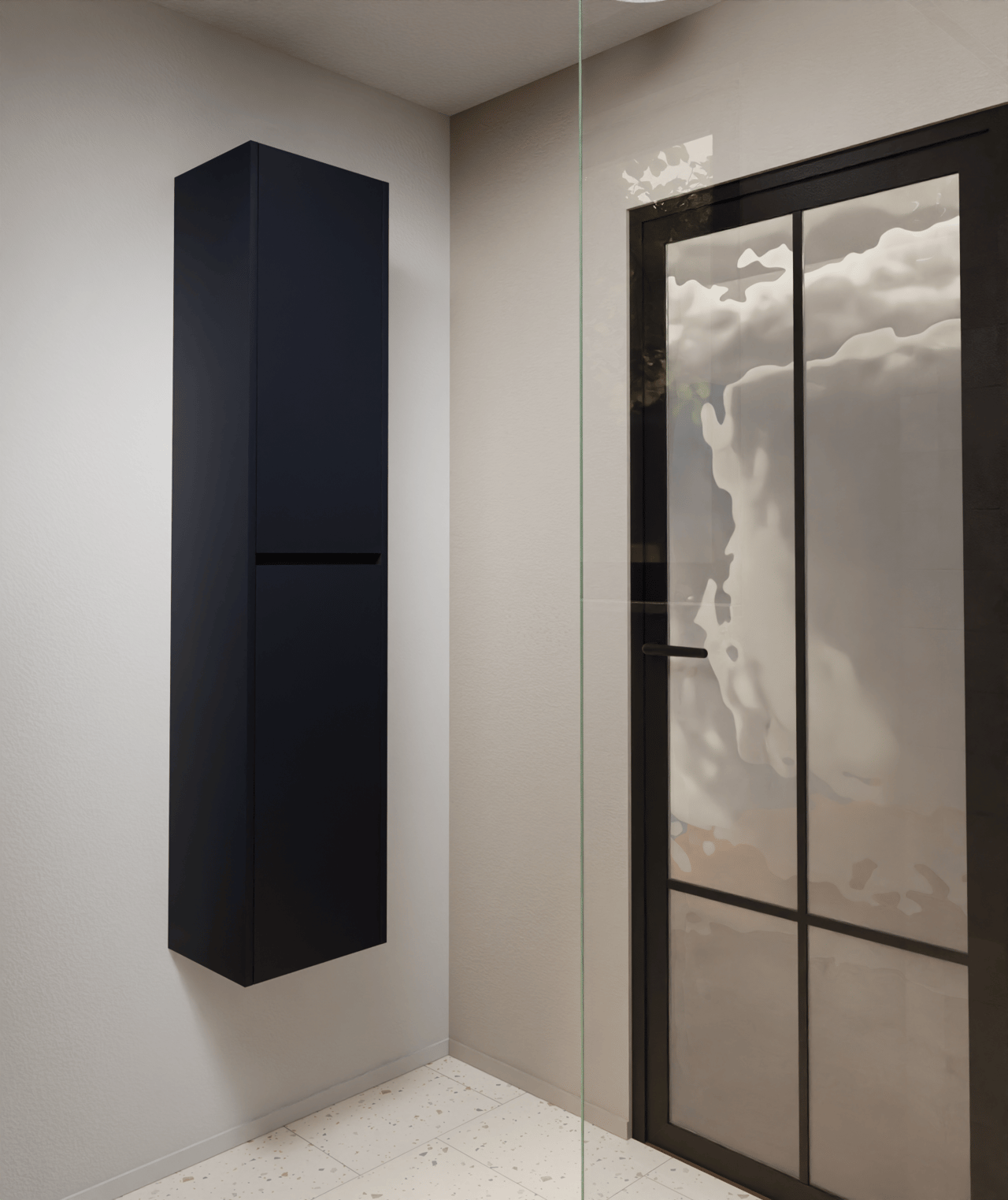 Storke Seda zwevend badkamerkast Nachtblauw 40 x 35 x 170 cm