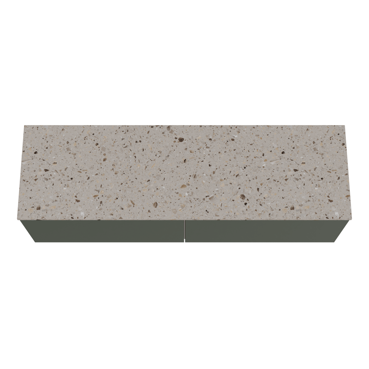 Balmani Sfera zwevend badmeubel 180 x 55 cm forest met Stretto enkel of dubbel wastafelblad in terrazzo greige terrazzo