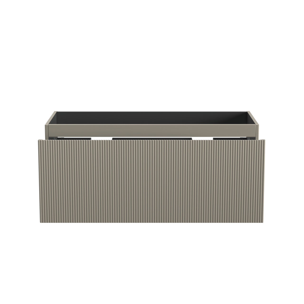 Storke Ribs meuble sous-vasque suspendu 120 x 52 cm soie grise 2 tiroirs