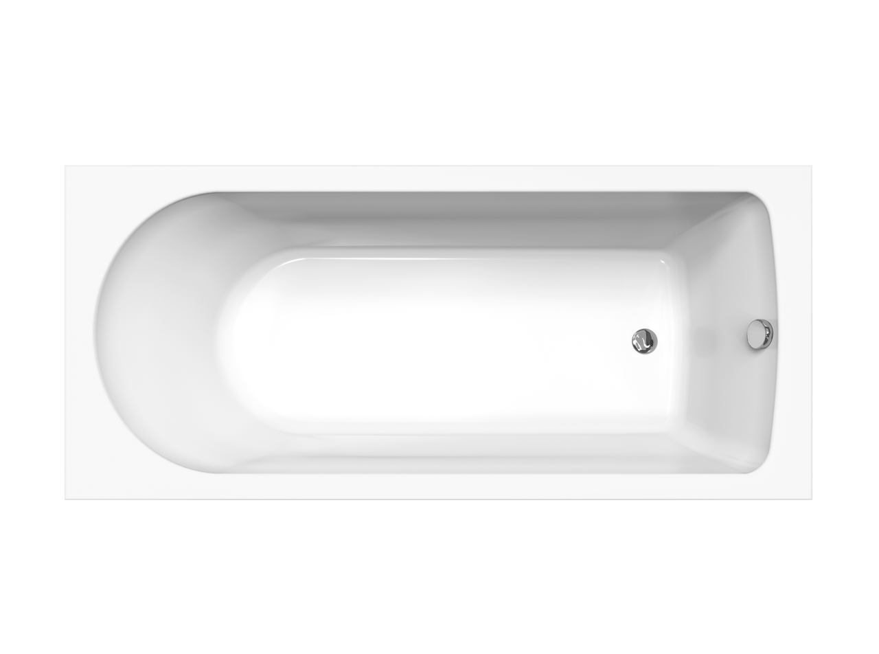 Luca Varess Snello eenpersoons inbouwbad 180 x 80 cm acryl glanzend wit