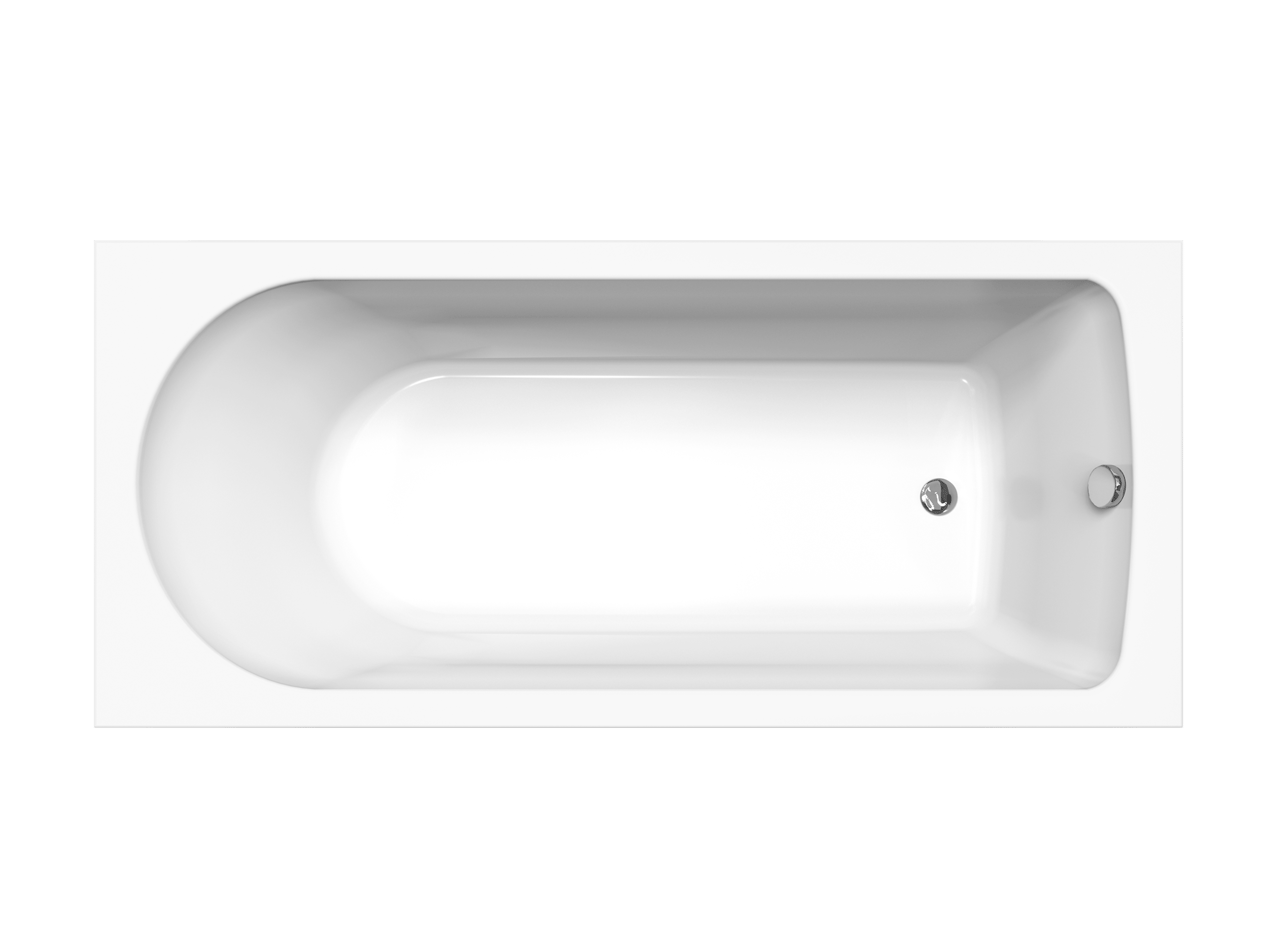 Luca Varess Snello eenpersoons inbouwbad 180 x 80 cm acryl glanzend wit