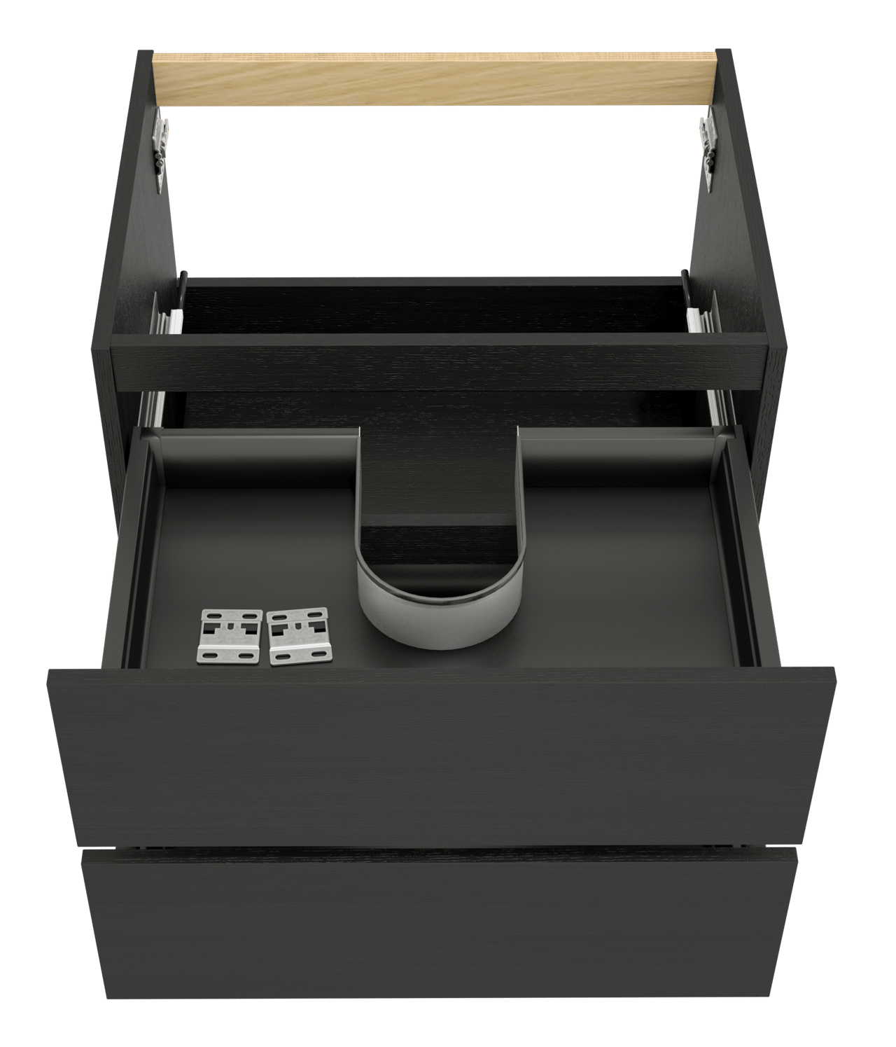 Balmani Lucida meuble sous-lavabo suspendu 67,5 x 55 cm chêne noir 2 tiroirs