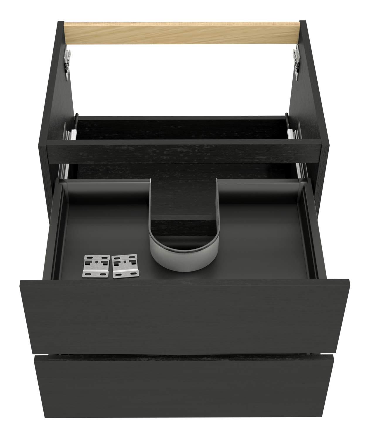 Balmani Lucida meuble sous-vasque suspendu 67,5 x 55 cm chêne noir 2 tiroirs