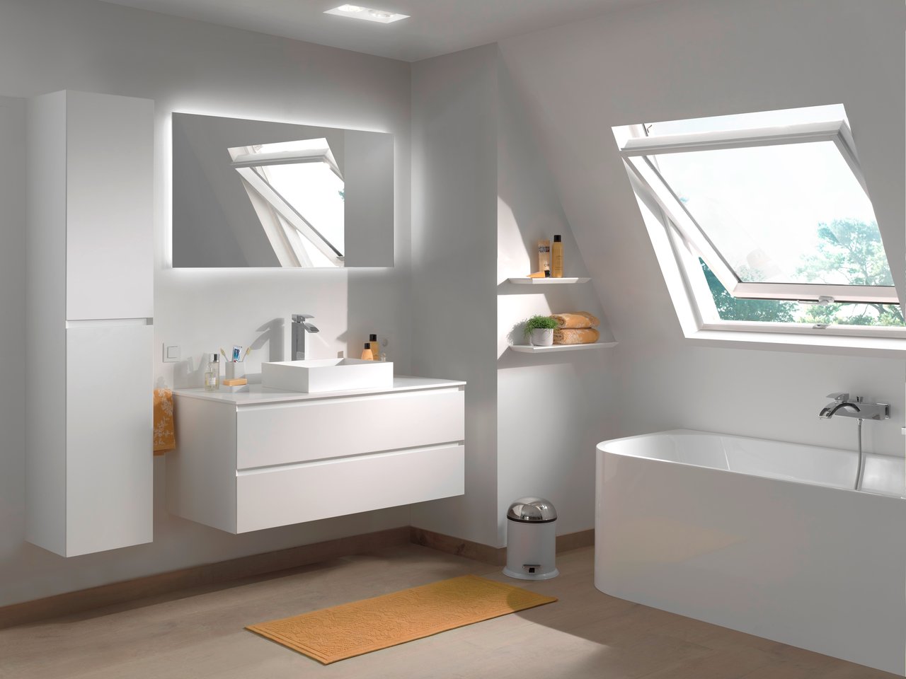 Balmani Giro rechthoekig badkamerspiegel 120 x 65 cm met spiegelverlichting